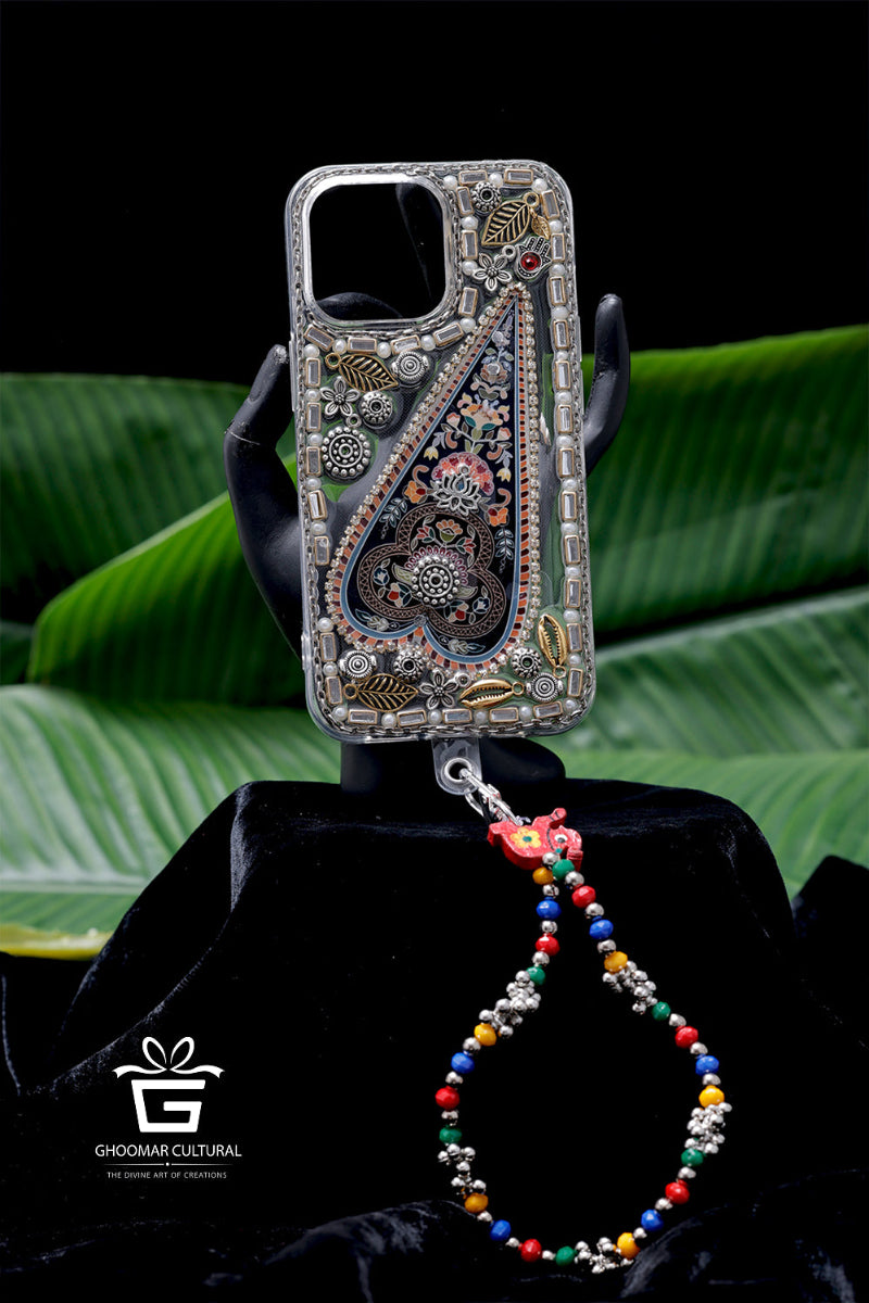 Navratri Special Printed Phone Cover with Kundan Work – Festive