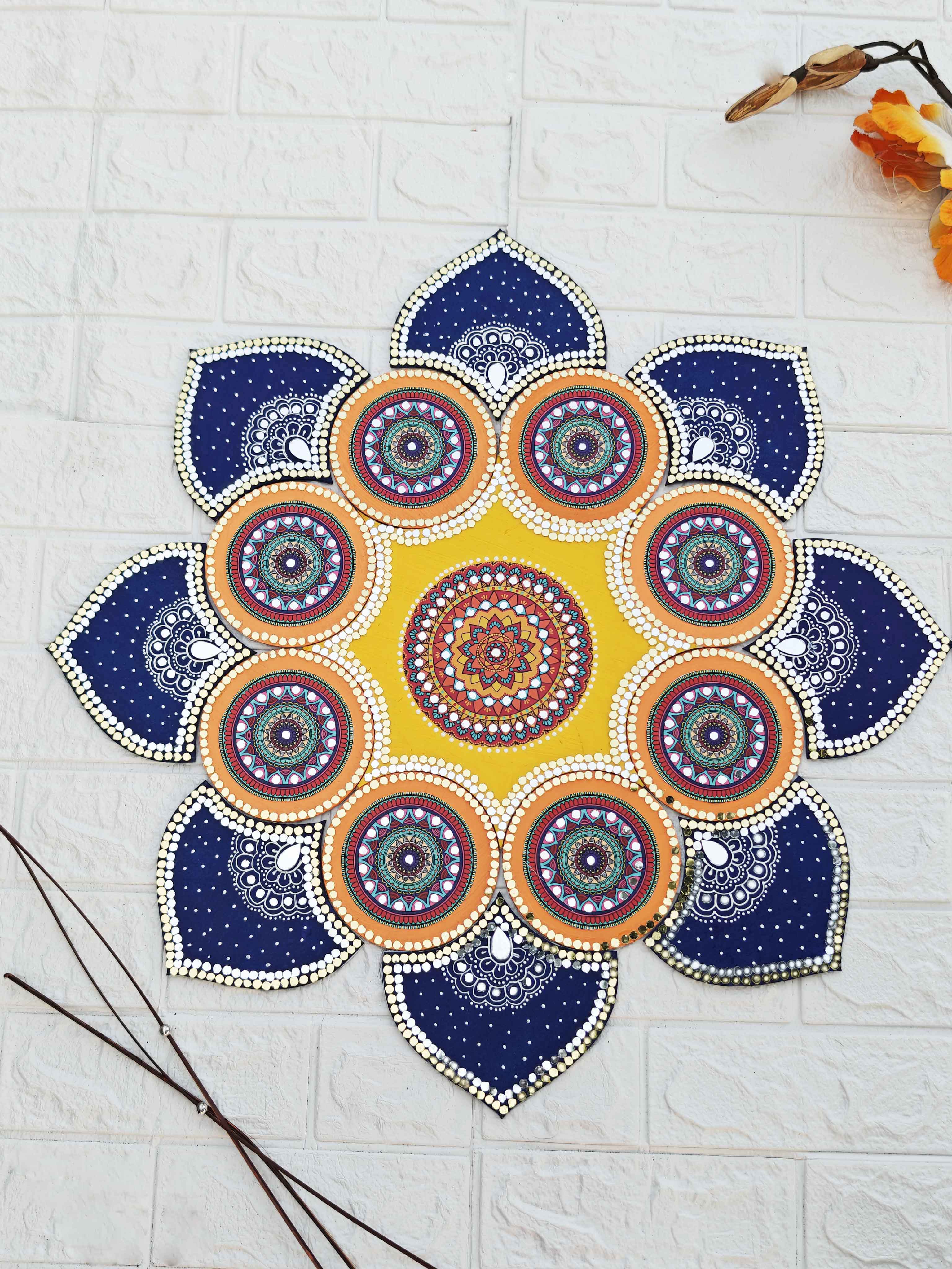 Designer artificial flower rangoli for diwali festival | diwali rangol ...