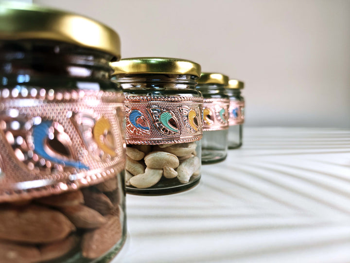 dry fruit box, dry fruit set, storage box, meenakari dry fruit box, dry fruit jar box