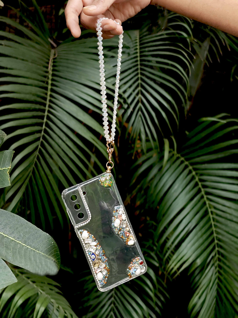 Handcrafted Mobile Covers with Stylish Stones, Resin Touch with