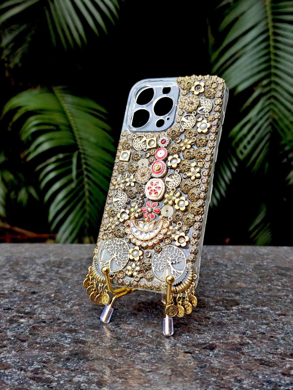 Exclusive Handcrafted Mobile Covers with Stylish Stones, Resin