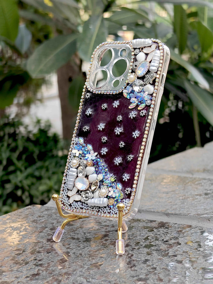 Handmade Mobile Cover With Glitter Sheet Nail Belle Handmade