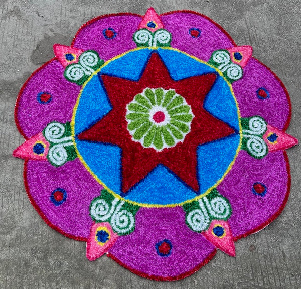 Feather woolen artficial rangoli for diwali festival | diwali rangoli | artificial rangoli | diwali gifts