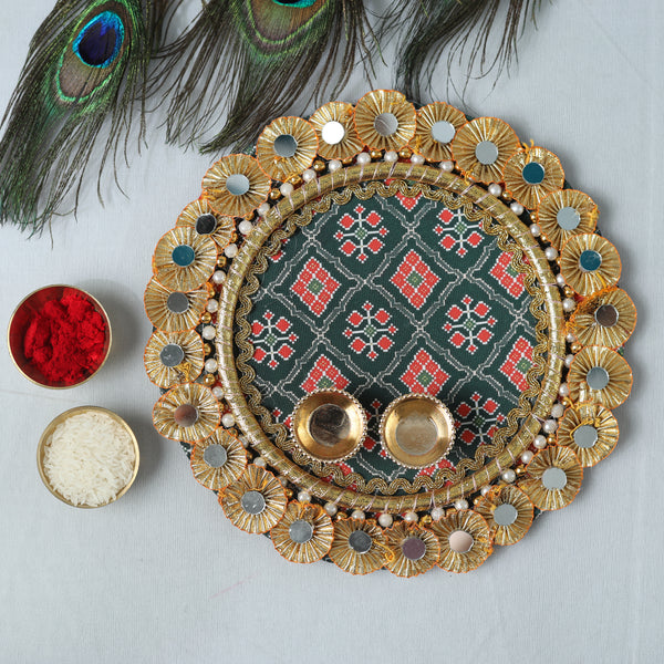 Decorative Handmade Silk Grace Pooja Thali