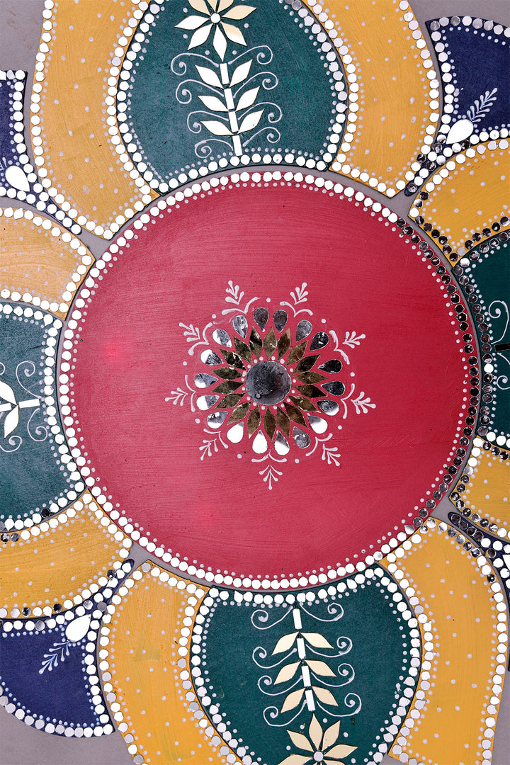 Premium Hand-Painted Rangoli with Mirrors Perfect Festive Decor ...